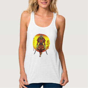 Cool Retro Armoured Samurai with 2 Katanas Singlet