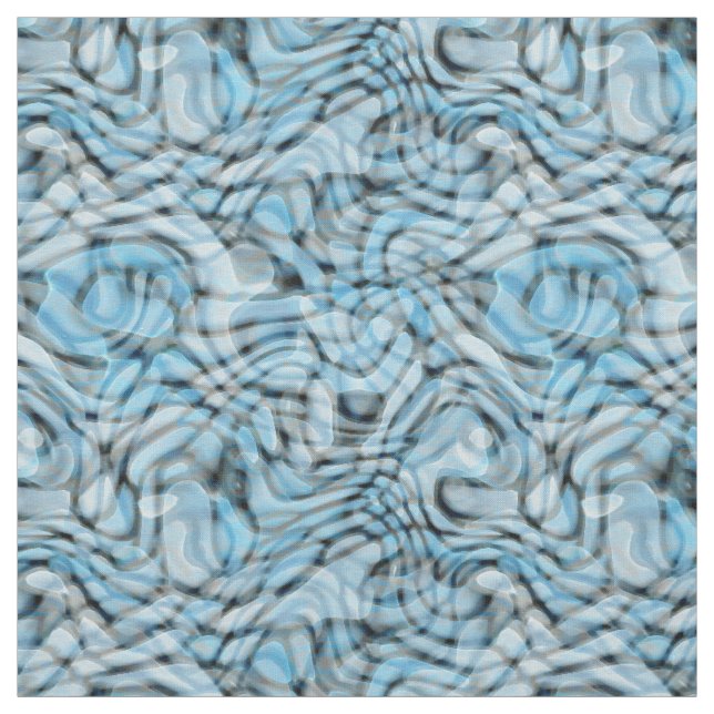 Cool Retro Artistic Abstract Waves Pattern Fabric (Swatch)