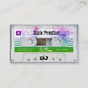 Cool Retro Audio Cassette DJ Professional Business Card