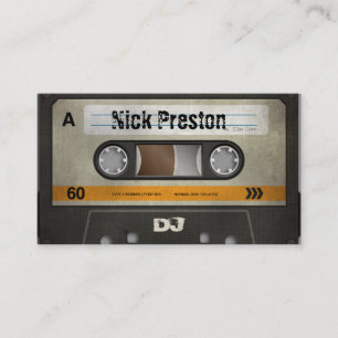 Cool Retro Audio Cassette DJ Professional Business Card