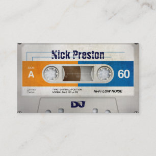 Cool Retro Audio Cassette DJ Professional Business Card