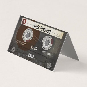Cool Retro Audio Cassette   DJ Professional Business Card