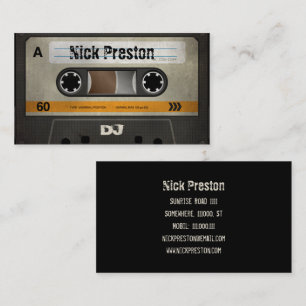Cool Retro Audio Cassette DJ Professional Business Card