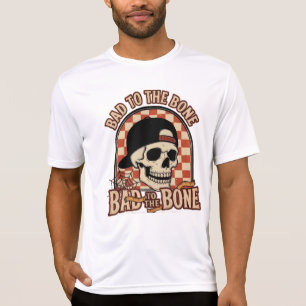 Cool Retro Bad to the Bone Skull Personalised T-Shirt
