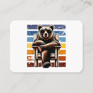 Cool Retro Bear in Sunglasses 70s 80s 90s Novelty Business Card