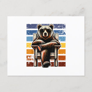 Cool Retro Bear in Sunglasses 70s 80s 90s Novelty  Enclosure Card