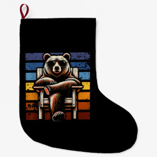 Cool Retro Bear in Sunglasses 70s 80s 90s Novelty  Large Christmas Stocking