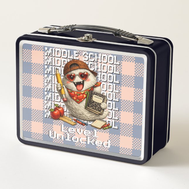Cool Retro Boo Ghost Funny Back to School  Metal Lunch Box (Front)
