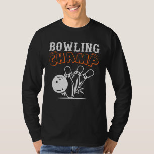 Cool Retro Bowling Champ Men's Long Sleeve T-Shirt