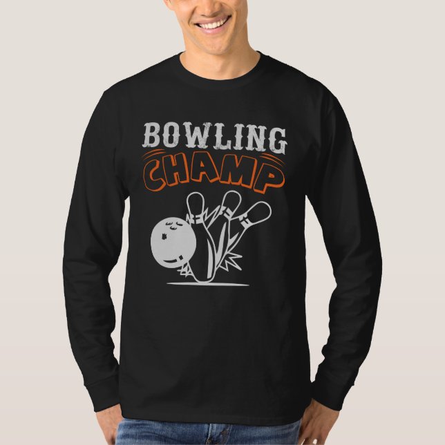 Cool Retro Bowling Champ Men's Long Sleeve T-Shirt (Front)