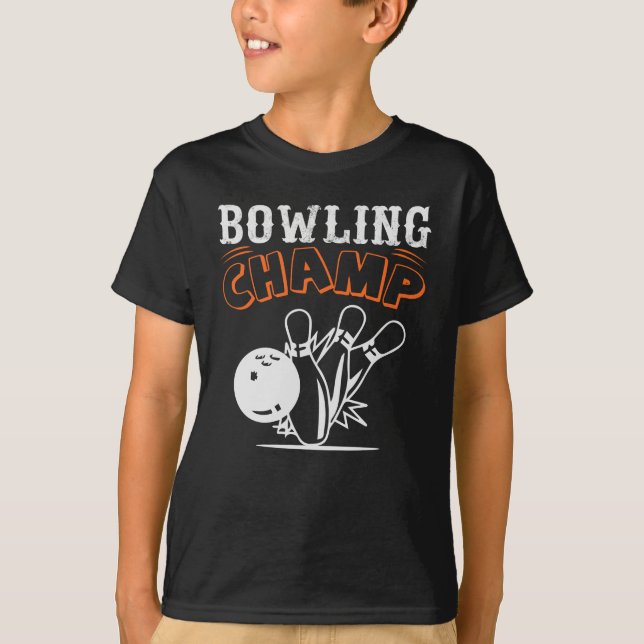 Cool Retro Bowling Champ Sport Boys' T-Shirt (Front)