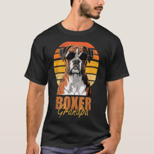 Cool Retro Boxer Grandpa Funny Vintage Dog Lover  T-Shirt