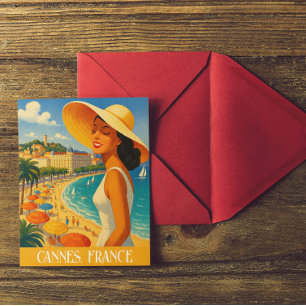 Cool Retro Cannes French Riviera  Postcard
