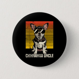 Cool Retro Chihuahua Uncle Funny Vintage Dog Owner 6 Cm Round Badge
