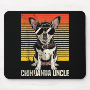 Cool Retro Chihuahua Uncle Funny Vintage Dog Owner Mouse Pad