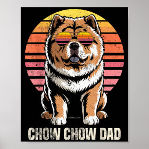 Cool Retro Chow Chow Dad Funny Vintage Dog Owner Poster