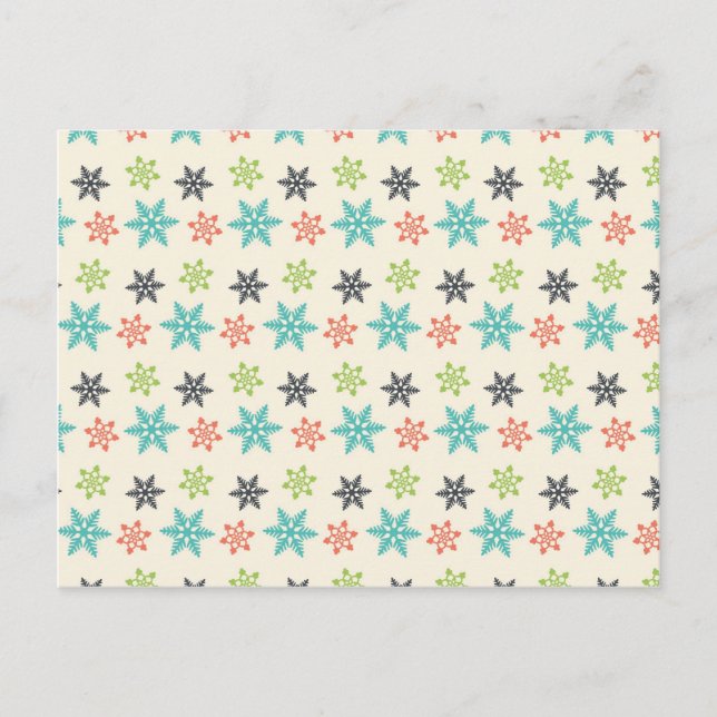 Cool Retro Christmas Holiday Pastel Snowflakes (Front)