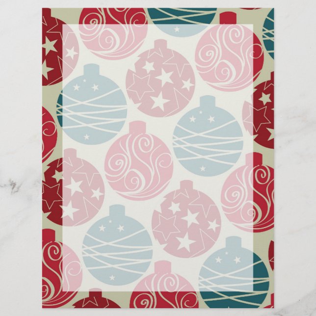 Cool Retro Christmas Ornaments Red Blue Gifts (Front)