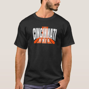 Cool Retro Cincinnati OrangeBlack Cincinnati OH Fa T-Shirt