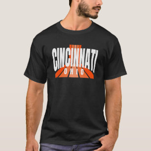 Cool Retro Cincinnati OrangeBlack Cincinnati OH Fa T-Shirt