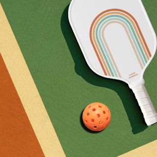 Cool Retro Colours Abstract Arch Stripes Custom Pi Pickleball Paddle