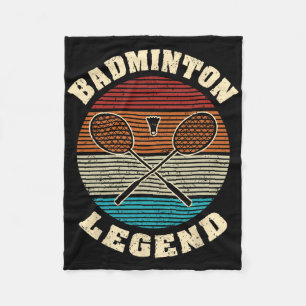 Cool Retro Crossing Rackets Badminton Legend Badmi Fleece Blanket