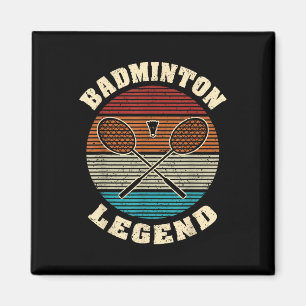 Cool Retro Crossing Rackets Badminton Legend Badmi Magnet