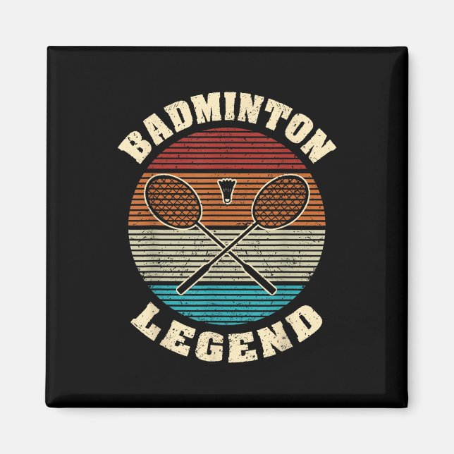 Cool Retro Crossing Rackets Badminton Legend Badmi Magnet (Front)