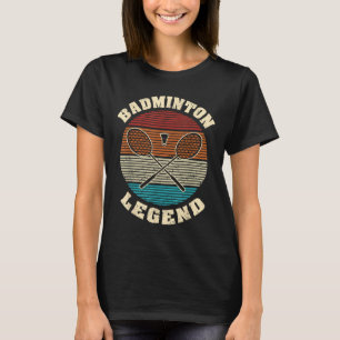 Cool Retro Crossing Rackets Badminton Legend Badmi T-Shirt