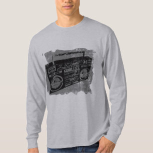 Cool Retro Distressed Boombox T-Shirt