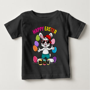 Cool retro Easter Bunny "Happy Easter Bruh"  Baby T-Shirt