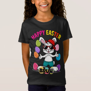 Cool retro Easter Bunny "Happy Easter Bruh" T-Shirt