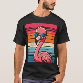 Cool Retro Flamingo Sunglasses 70s 80s 90s T-Shirt