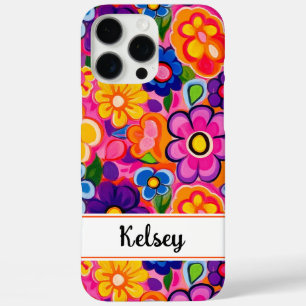 Cool Retro Floral Personalized iPhone 16 Pro Max Case