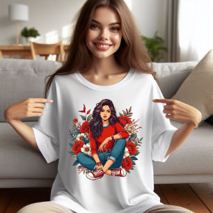 Cool Retro Girl Plus Size T-Shirt