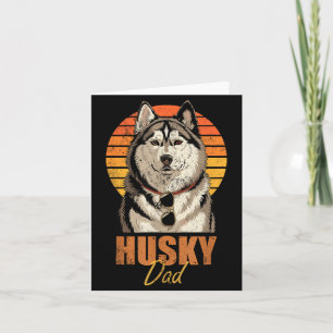 Cool Retro Husky Dad Funny Vintage Dog Lovers Card