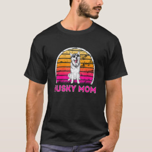 Cool Retro Husky Mum Dog Mothers Day T-Shirt