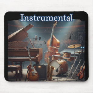 Cool Retro Instrumental Mouse Pad