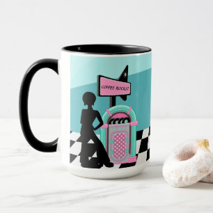 Cool retro juke box customisable mug