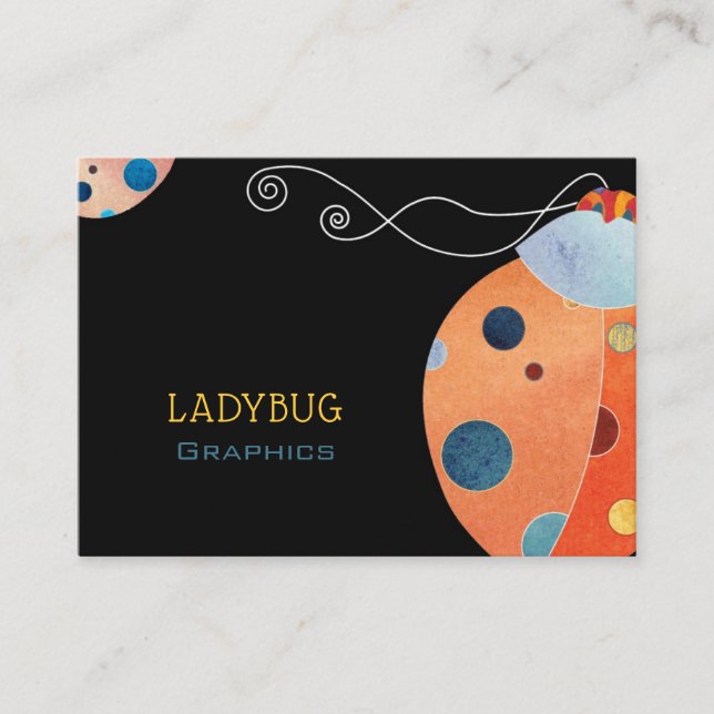 Cool Retro Ladybug Business Card (Front)