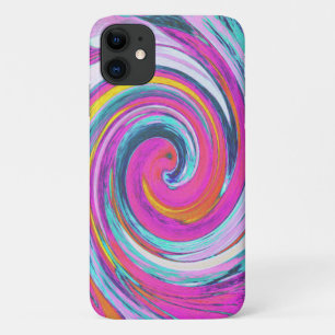 Cool Retro Magenta, Pink and Blue Liquid Art Swirl Case-Mate iPhone Case
