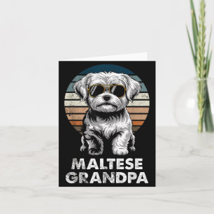 Cool Retro Maltese Grandpa Funny Vintage Dog Owner Card