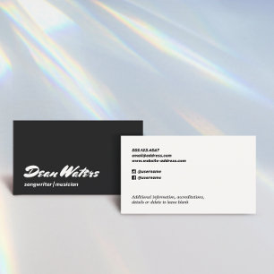 Cool Retro Modern Musician Songwriter Business Car Business Card