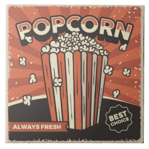 Cool retro movie theatre popcorn  tile