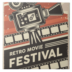Cool retro movie theatre  tile