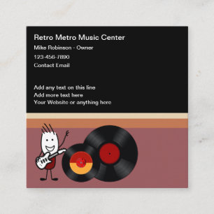 Cool Retro Music Vinyl Business Cards
