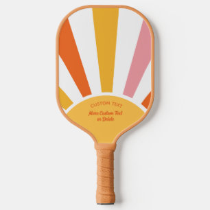 Cool Retro Pickleball Sunburst Personalised  Paddle
