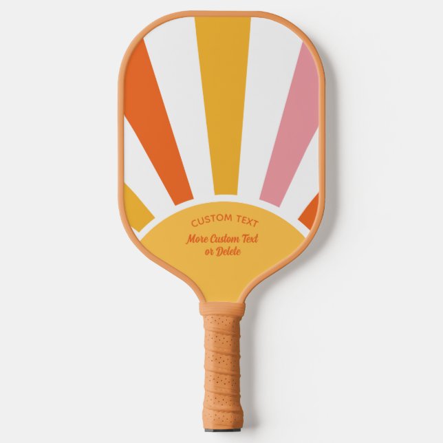 Cool Retro Pickleball Sunburst Personalised  Paddle (Front)