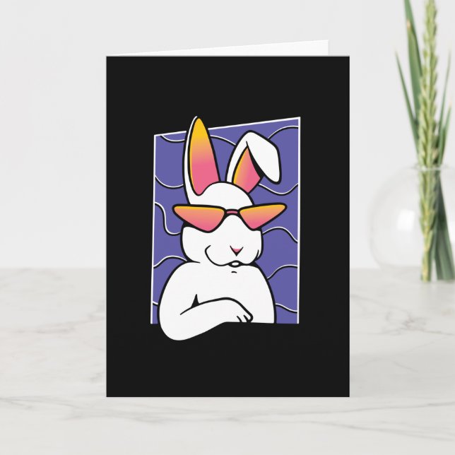 Cool Retro rabbir Card (Front)