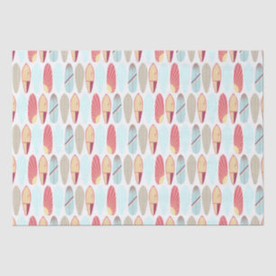 Cool retro red and blue surfboard  tissue paper